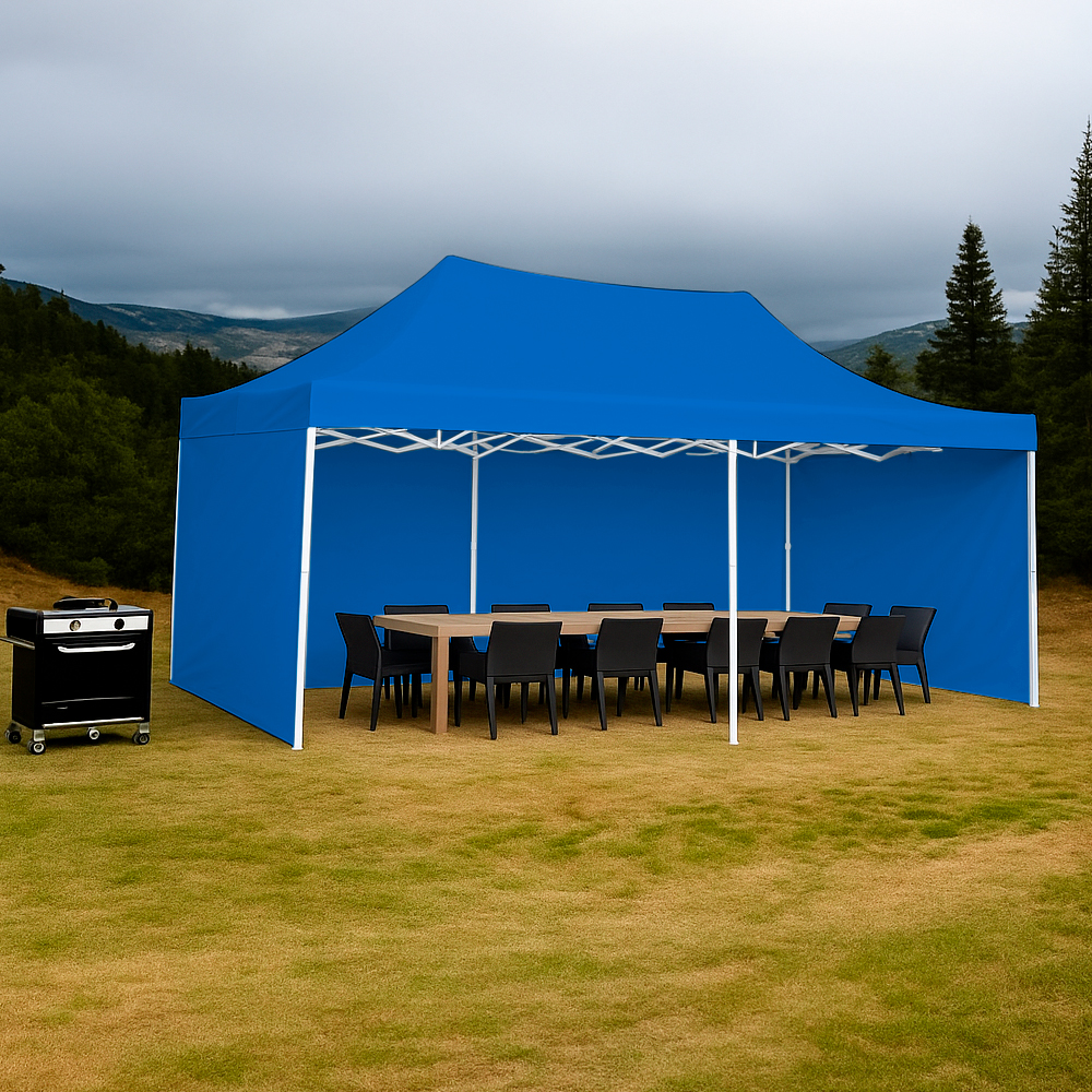 Foto 5 pulgar | Ilios Innova | Toldo Plegable Azul 3x4.5 Con Paredes Laterales  Impermeable  Velcro De Ajuste  Ideal Para Exterior.
