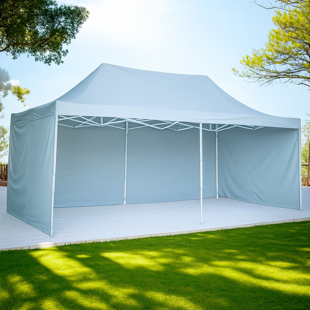 Foto 4 pulgar | Ilios Innova | Toldo Plegable Blanco 3x4.5 Con Paredes Laterales  Impermeable  Velcro De Ajuste  Ideal Para Exterior.