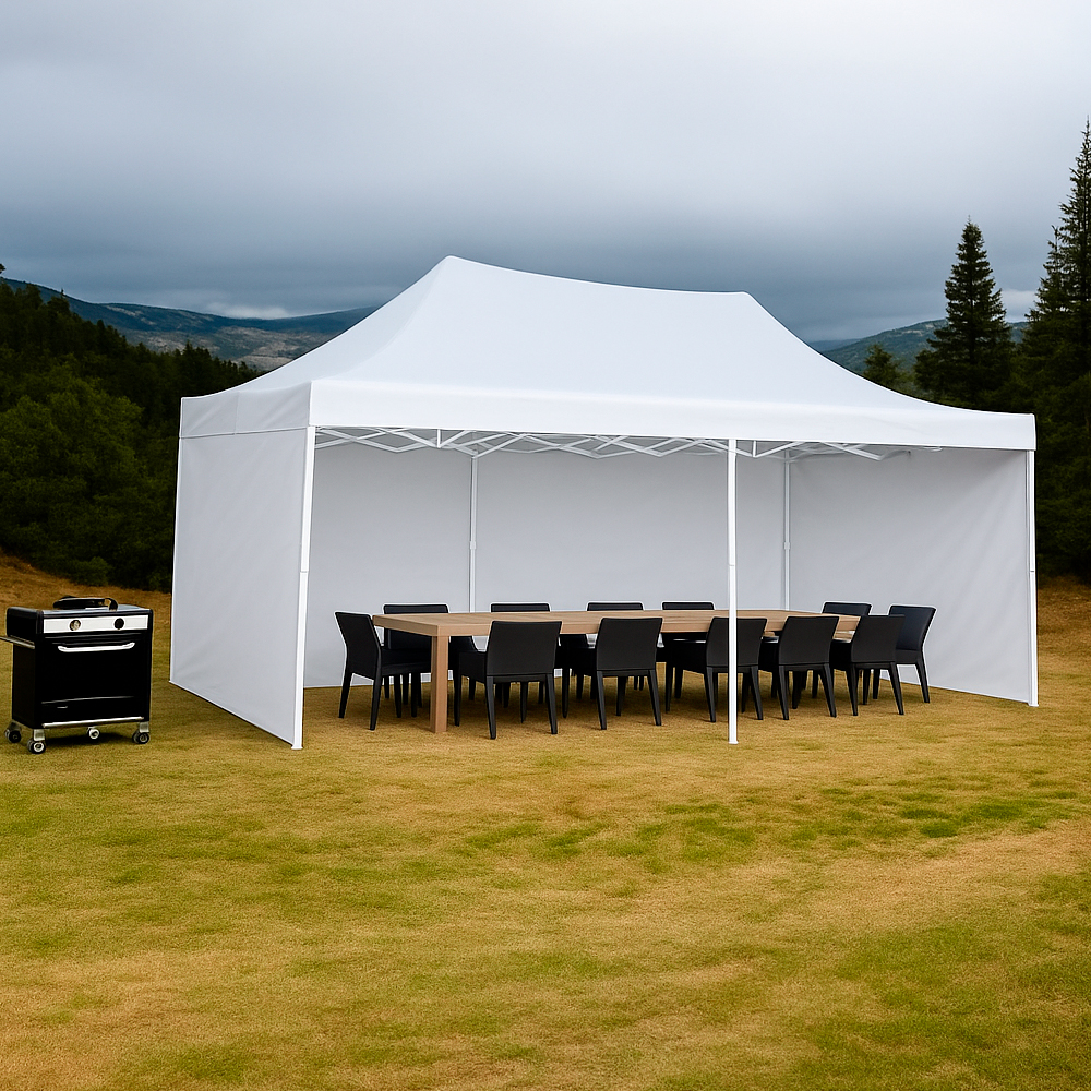 Foto 5 pulgar | Ilios Innova | Toldo Plegable Blanco 3x4.5 Con Paredes Laterales  Impermeable  Velcro De Ajuste  Ideal Para Exterior.