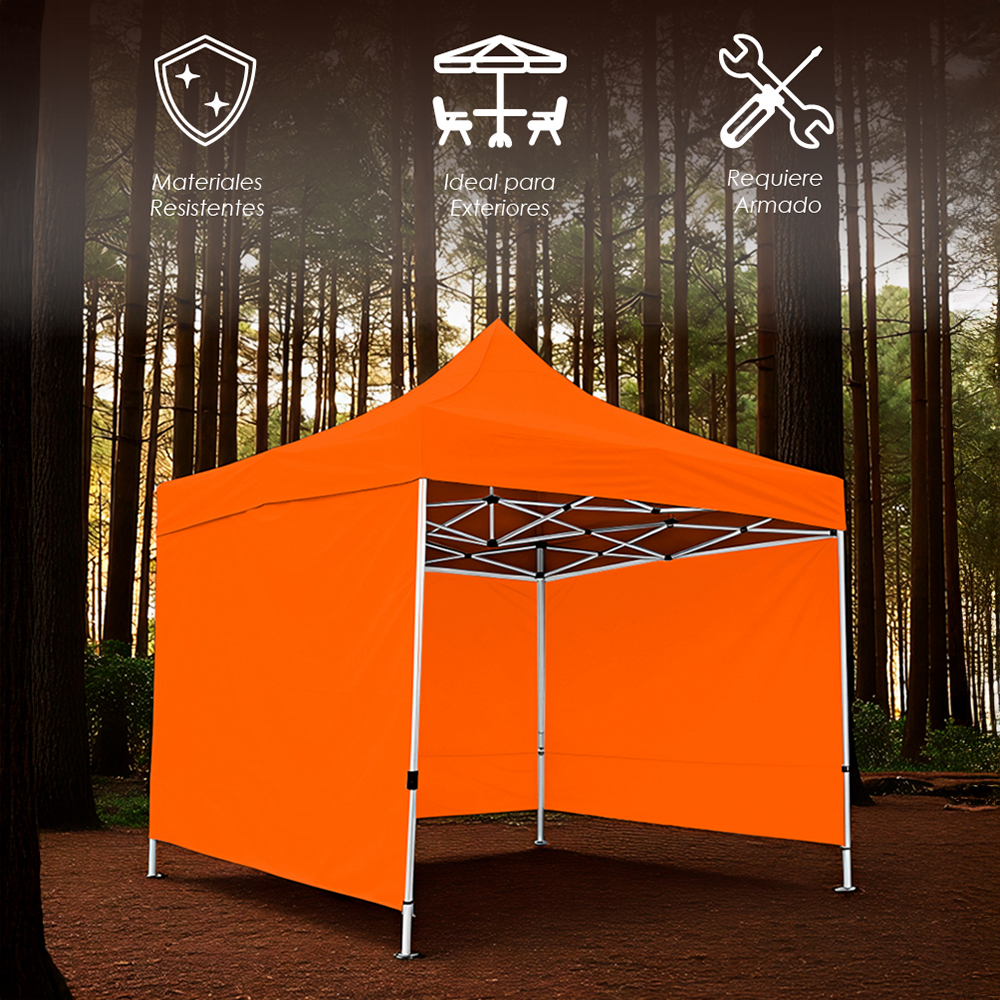 Foto 6 pulgar | Ilios Innova | Toldo Plegable Naranja 3x3 Con Paredes Laterales  Impermeable  Velcro De Ajuste  Ideal Para Exterior.