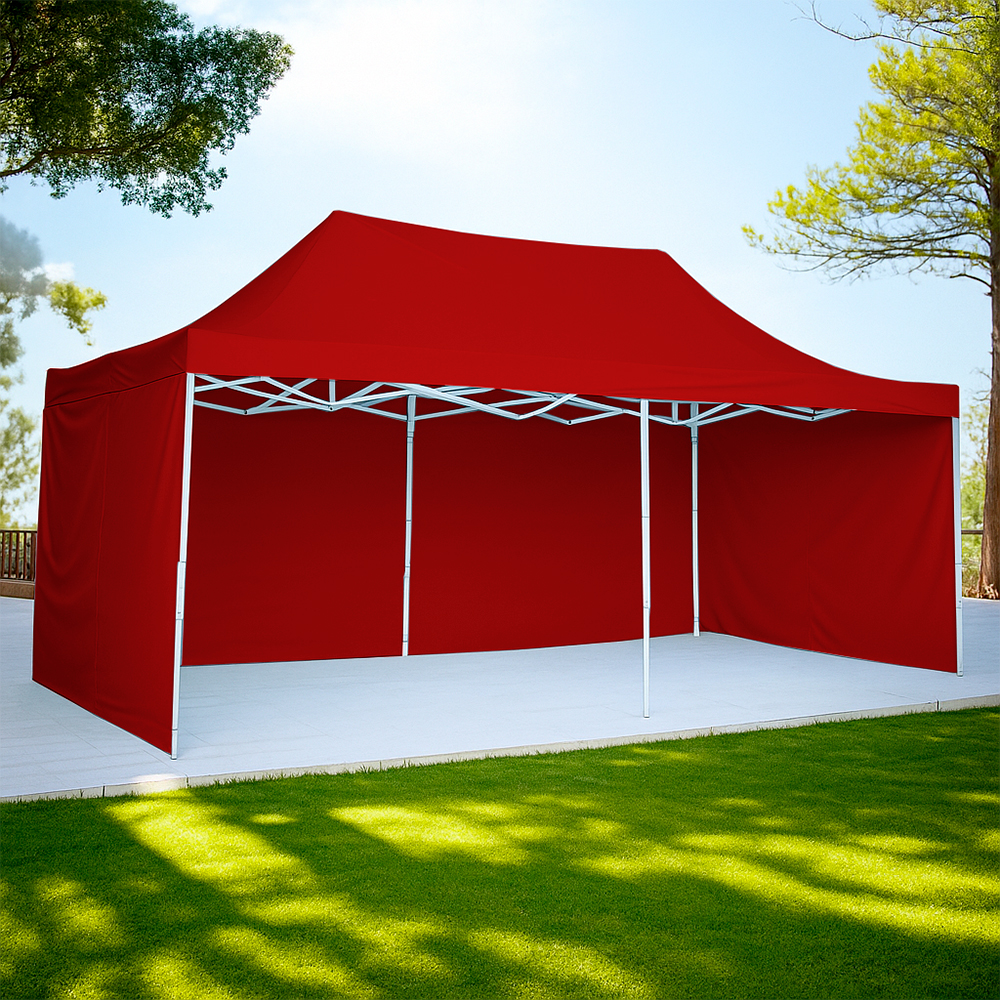Foto 4 pulgar | Ilios Innova | Toldo Plegable Rojo 3x4.5 Con Paredes Laterales  Impermeable  Velcro De Ajuste  Ideal Para Exterior.