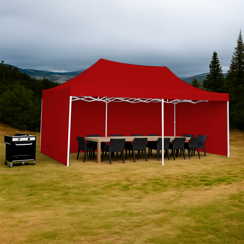Foto 5 pulgar | Ilios Innova | Toldo Plegable Rojo 3x4.5 Con Paredes Laterales  Impermeable  Velcro De Ajuste  Ideal Para Exterior.