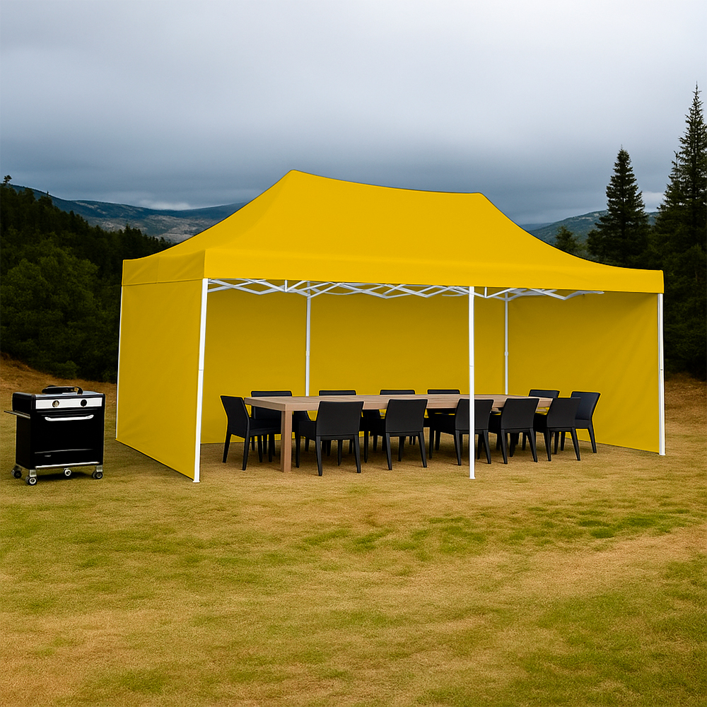 Foto 5 pulgar | Ilios Innova | Toldo Plegable Amarillo 3x4.5 Con Paredes Laterales  Impermeable  Velcro De Ajuste  Ideal Para Exterior.