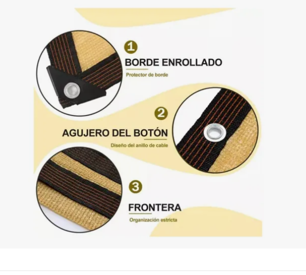 Foto 5 pulgar | Malla Sombra Para Jardin 4mx3m