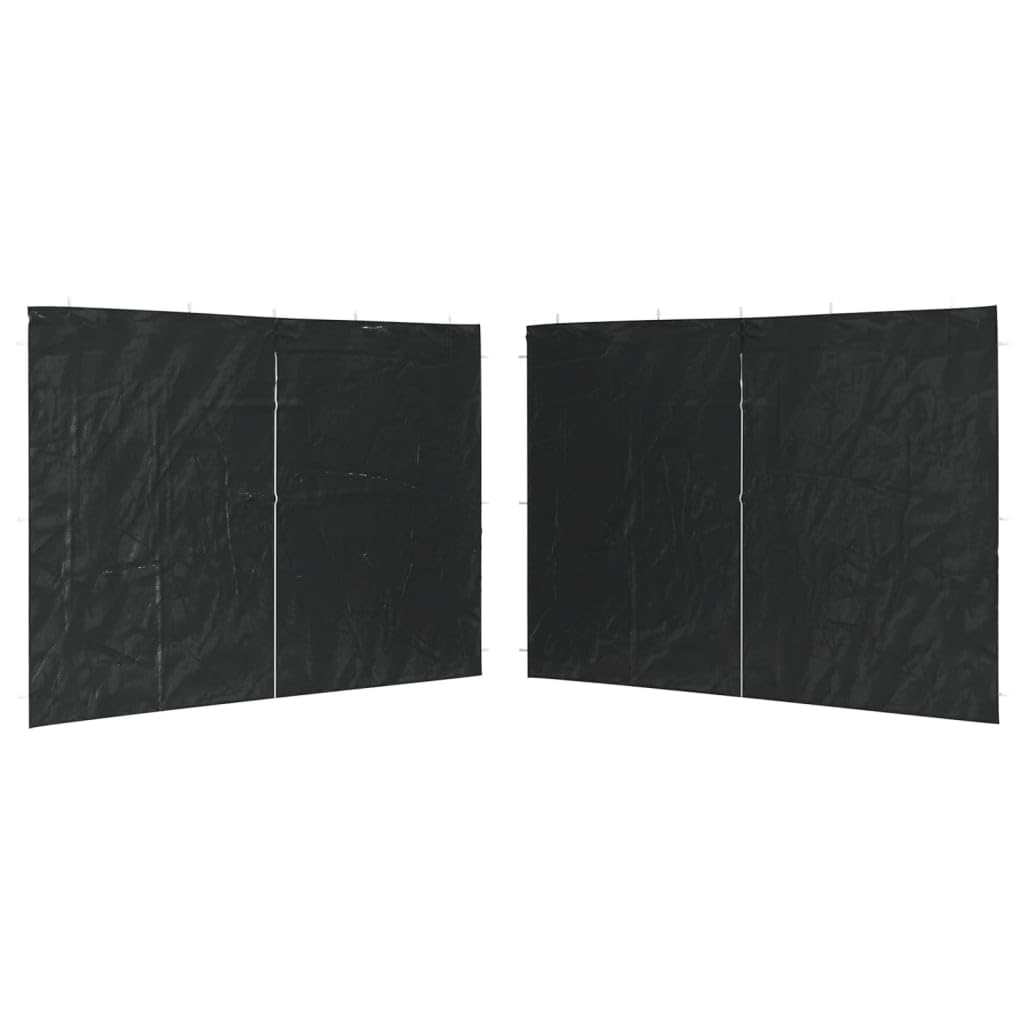 Set De Pared Lateral Para Carpa De Fiesta Vidaxl  2 Unidades  Polietileno Antracita - Venta Internacional.