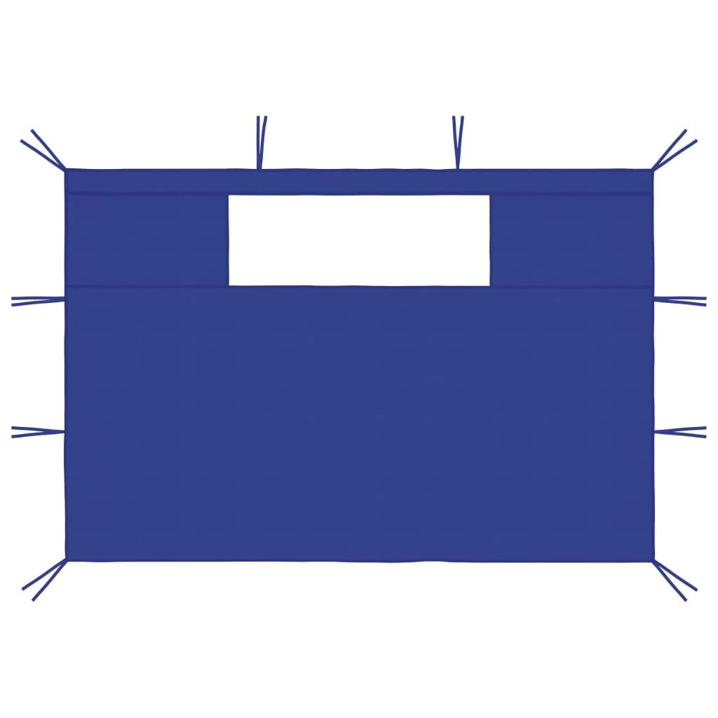 Foto 4 pulgar | Paredes Laterales Para Gazebo Vidaxl  Color Azul  100% Poliéster  Con Ventanas  2 Unidades - Venta Internacional.