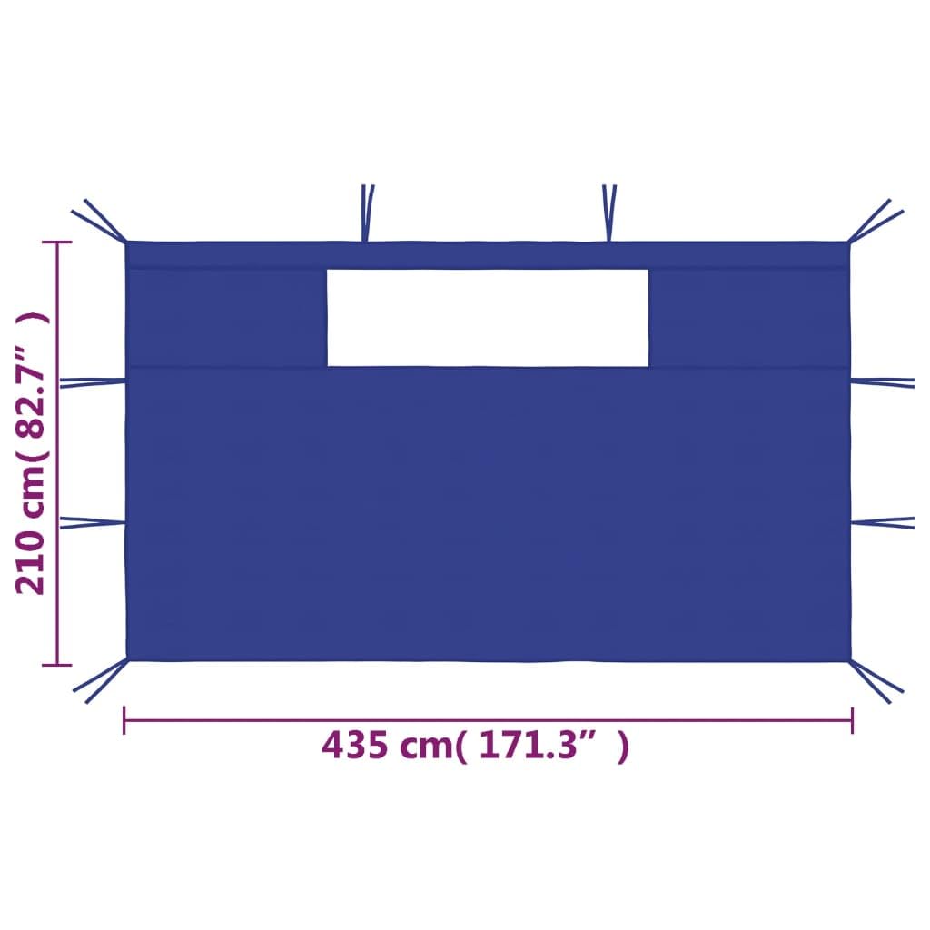 Foto 8 pulgar | Paredes Laterales Para Gazebo Vidaxl  Color Azul  100% Poliéster  Con Ventanas  2 Unidades - Venta Internacional.