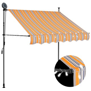 Foto 1 | Toldo Vidaxl Retráctil Manual De 2 M Con Luces Led Amarillo/azul - Venta Internacional.