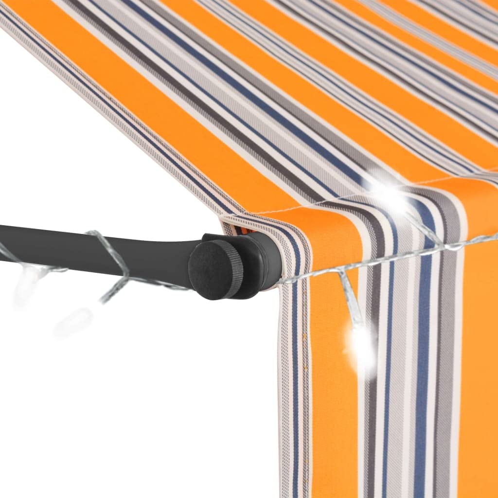 Foto 6 pulgar | Toldo Vidaxl Retráctil Manual De 2 M Con Luces Led Amarillo/azul - Venta Internacional.