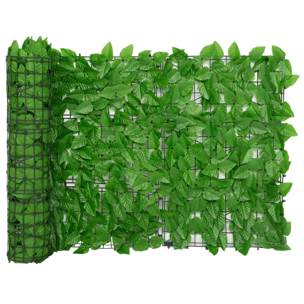 Mampara Balcón Vidaxl Green Leaves 300x75 Cm De Polietileno - Venta Internacional.