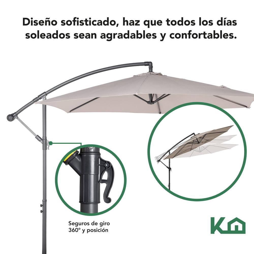 Foto 4 pulgar | Sombrilla para Jardín KingsHouse Brazo Lateral 2 Piezas