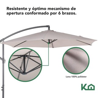 Foto 4 | Sombrilla para Jardín KingsHouse Brazo Lateral 2 Piezas