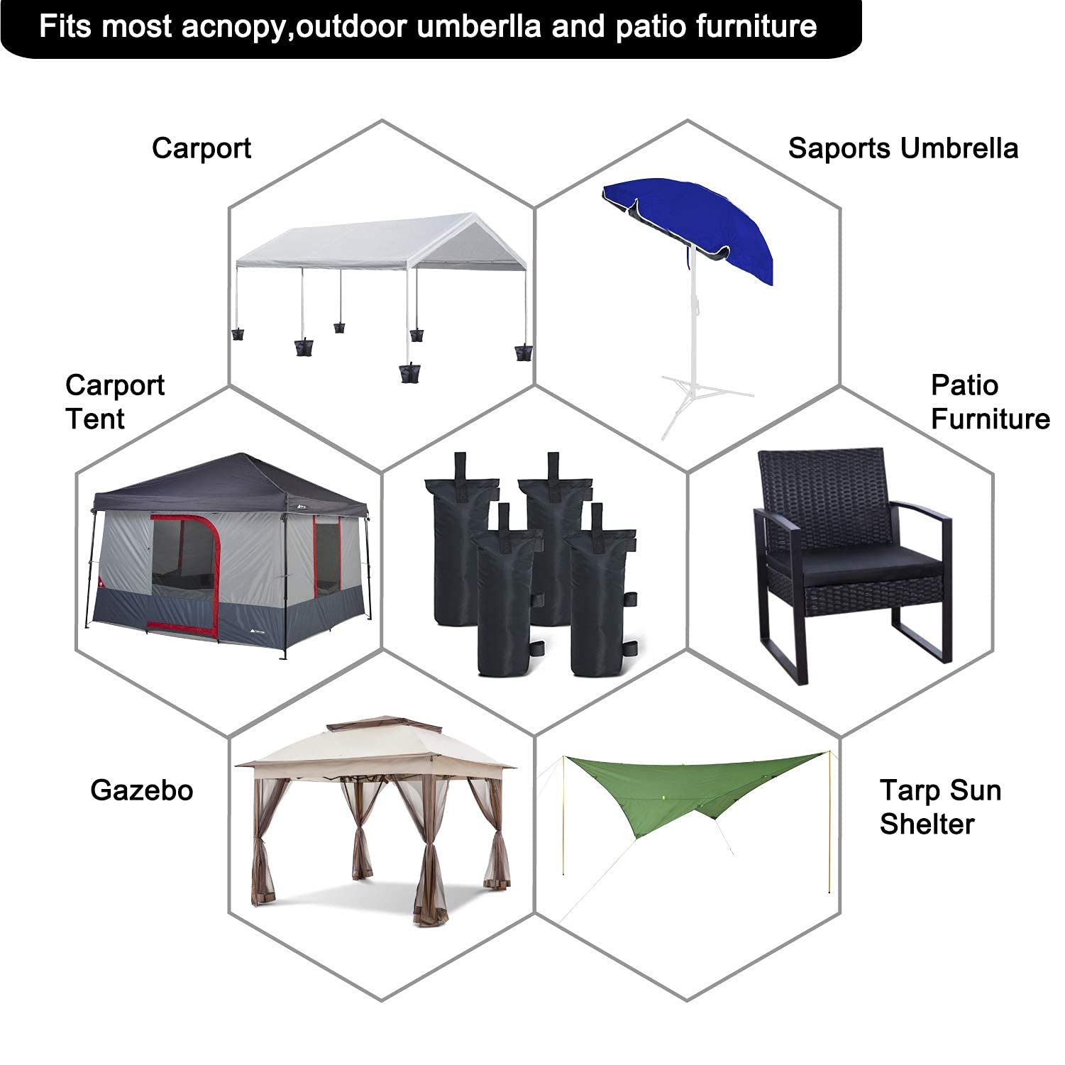 Foto 7 pulgar | Juego de Bolsas de Arena Canopy Abccanopy 4 de 12.5 kg C/U - Venta Internacional