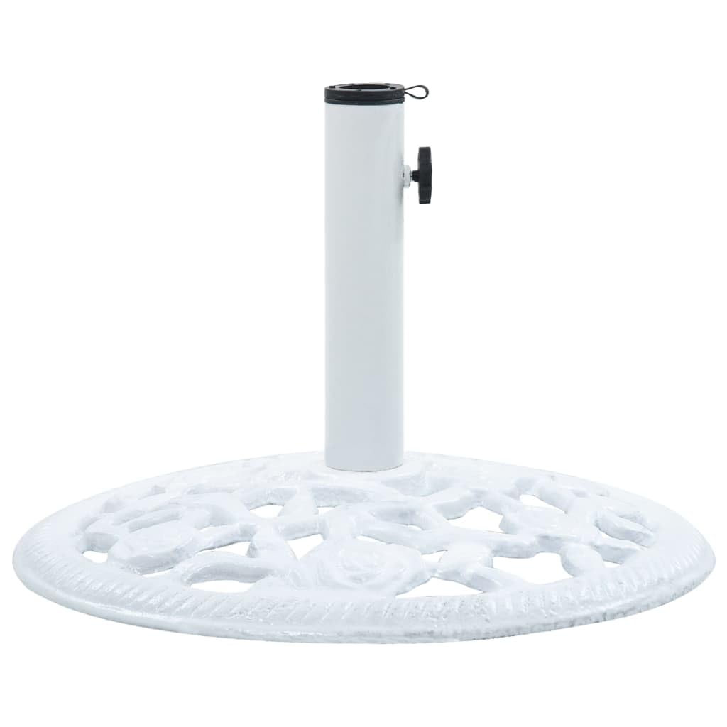 Base Redonda Para Paraguas Vidaxl, 12 Kg, Hierro Fundido, Color Blanco, 48 X 33 Cm - Venta Internacional.