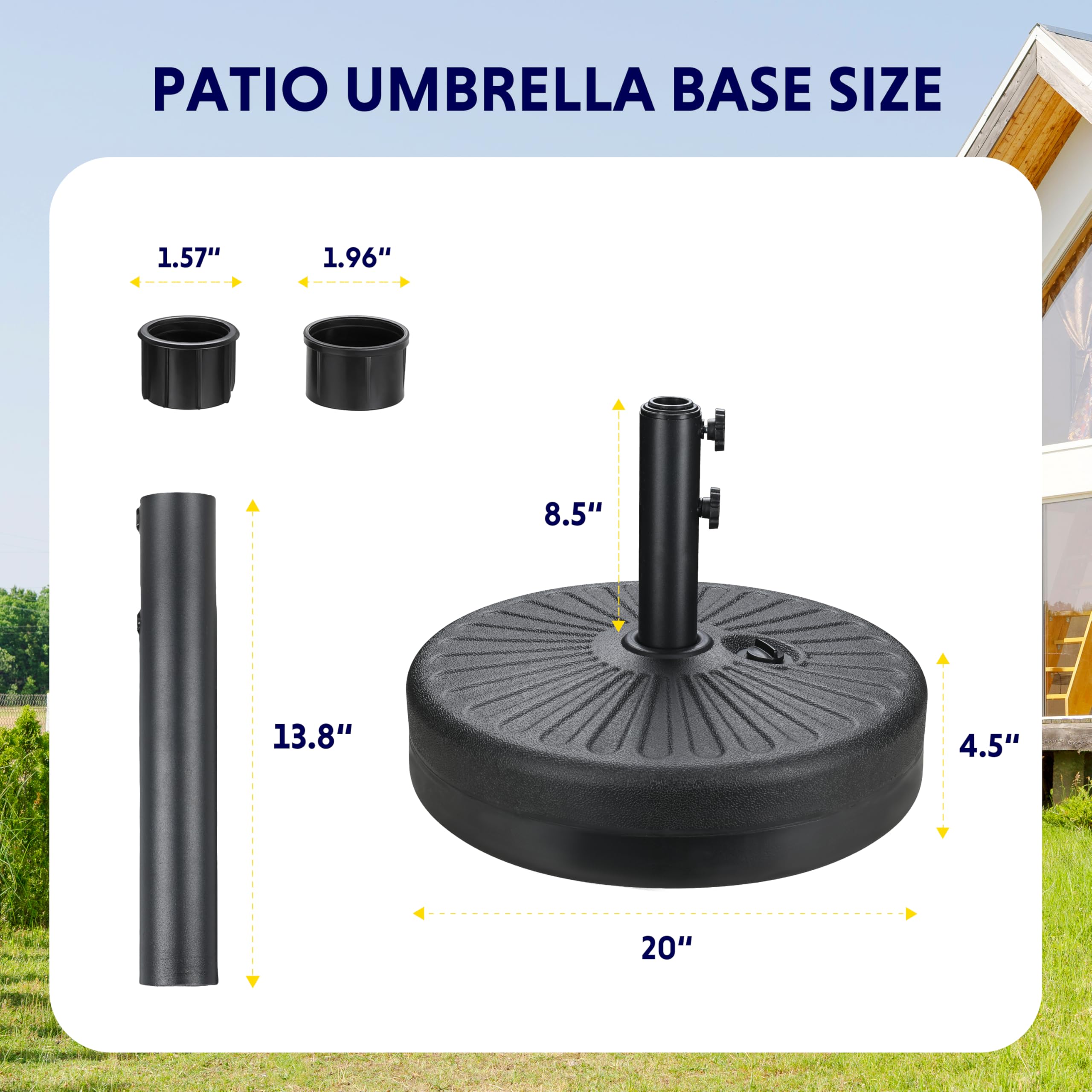 Foto 4 pulgar | Base Para Paraguas Ipower De Plástico Hdpe De 22,68 Kg De Capacidad, Color Negro - Venta Internacional.