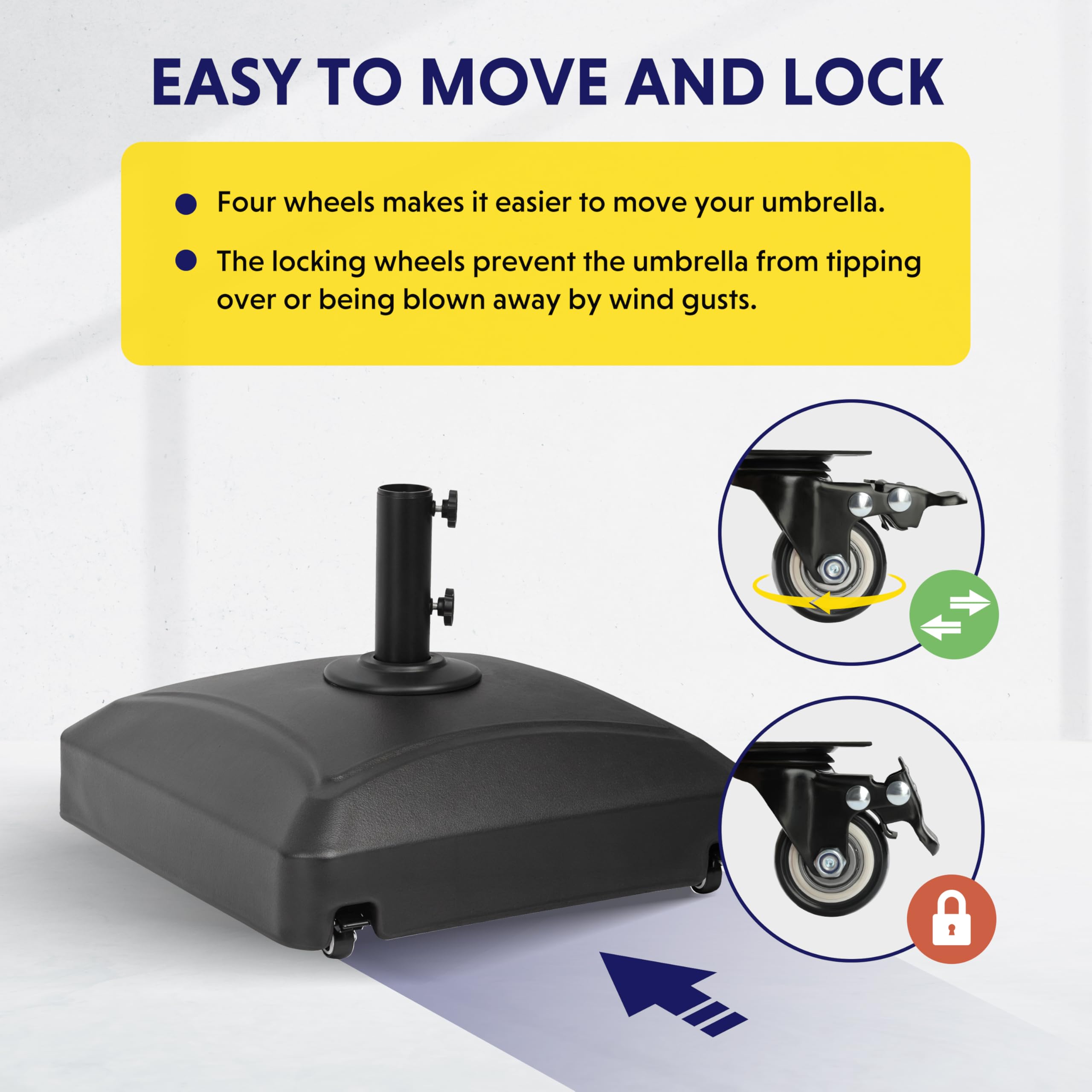 Foto 4 pulgar | Base Para Sombrilla De Patio Ipower De 56,7 Kg De Capacidad Con 4 Ruedas, Color Negro - Venta Internacional.