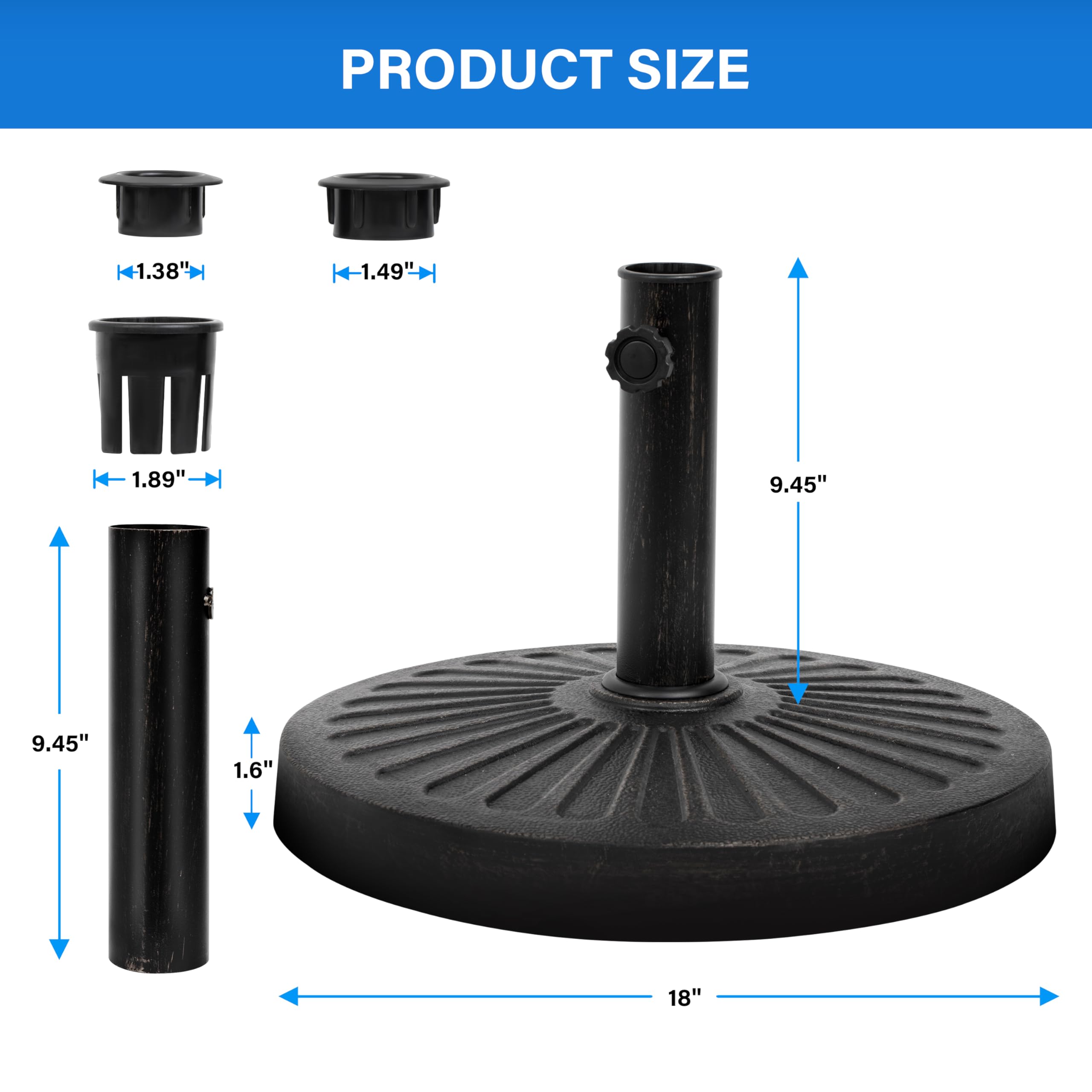 Foto 4 pulgar | Base Para Paraguas Market Simple Deluxe Heavy Duty De 14 Kg, Color Negro - Venta Internacional.