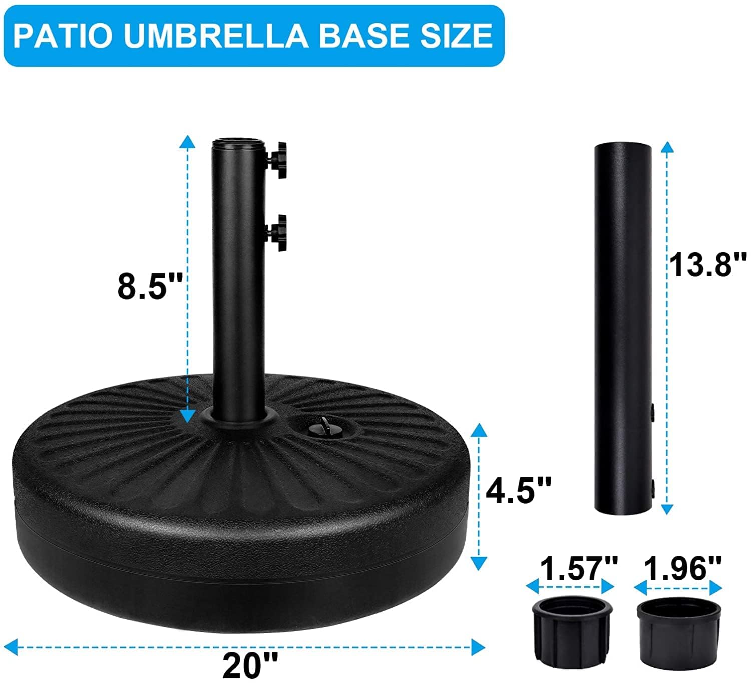 Foto 3 pulgar | Soporte Para Sombrilla De Patio Simple Deluxe 20, Redondo, 50 Kg, Paquete De 2 - Venta Internacional.
