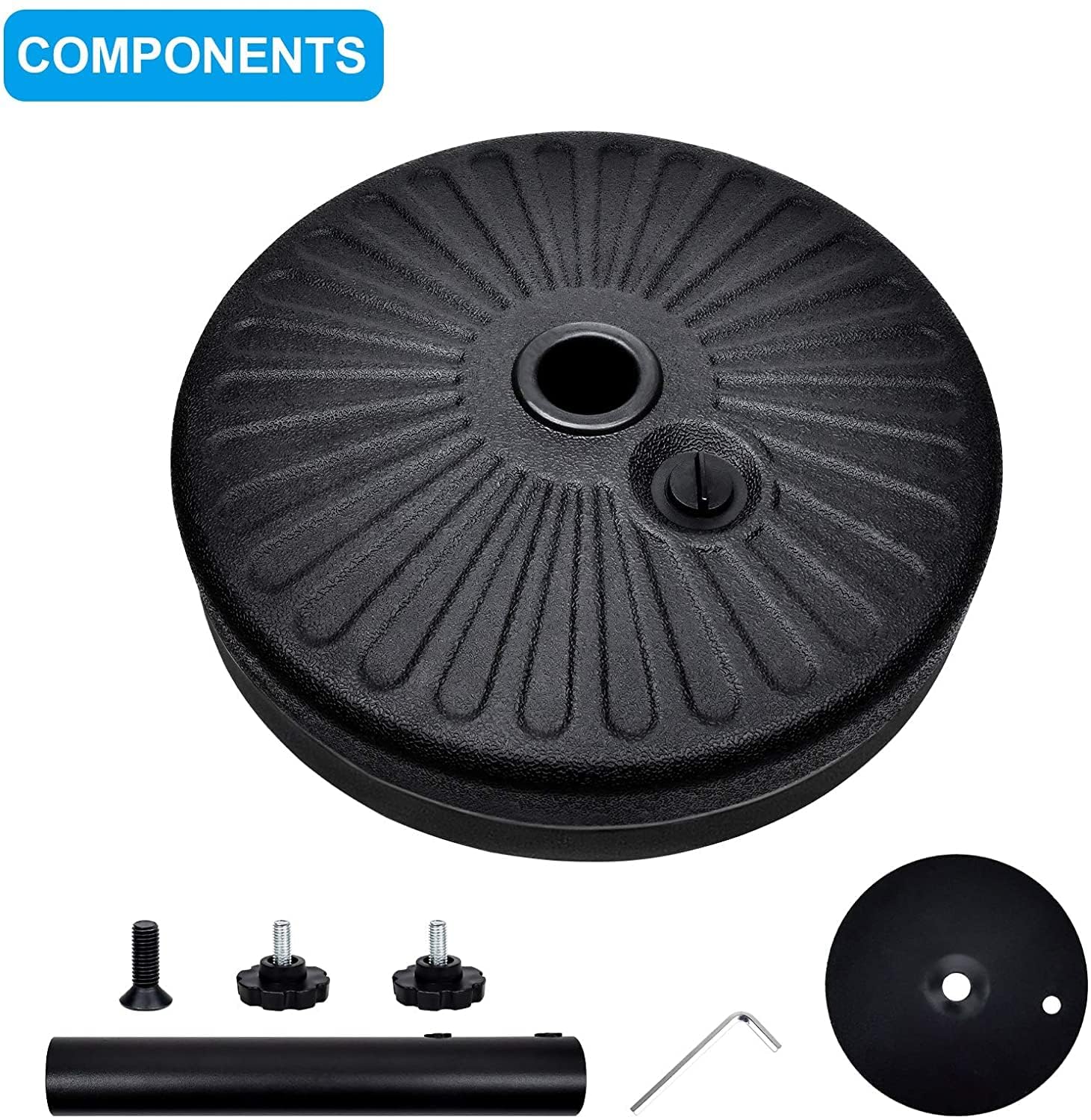 Foto 5 pulgar | Soporte Para Sombrilla De Patio Simple Deluxe 20, Redondo, 50 Kg, Paquete De 2 - Venta Internacional.