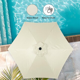 Foto 2 | Sombrilla De Patio Simple Deluxe, 2,3 M, Para Exteriores, Color Blanco Cremoso - Venta Internacional.