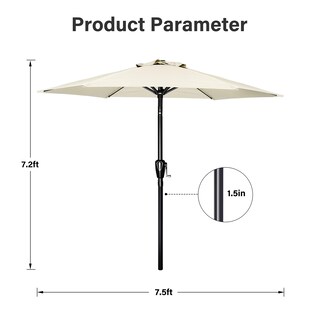 Foto 4 | Sombrilla De Patio Simple Deluxe, 2,3 M, Para Exteriores, Color Blanco Cremoso - Venta Internacional.