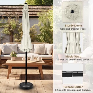 Foto 5 | Sombrilla De Patio Simple Deluxe, 2,3 M, Para Exteriores, Color Blanco Cremoso - Venta Internacional.