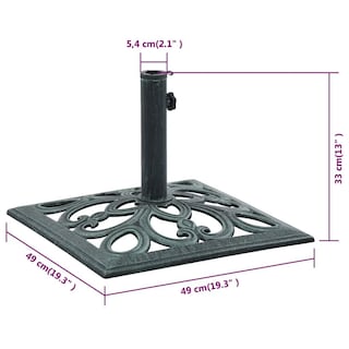 Foto 3 | Base Cuadrada Para Paraguas Vidaxl Para Exteriores, 12 Kg, Hierro Fundido - Venta Internacional.