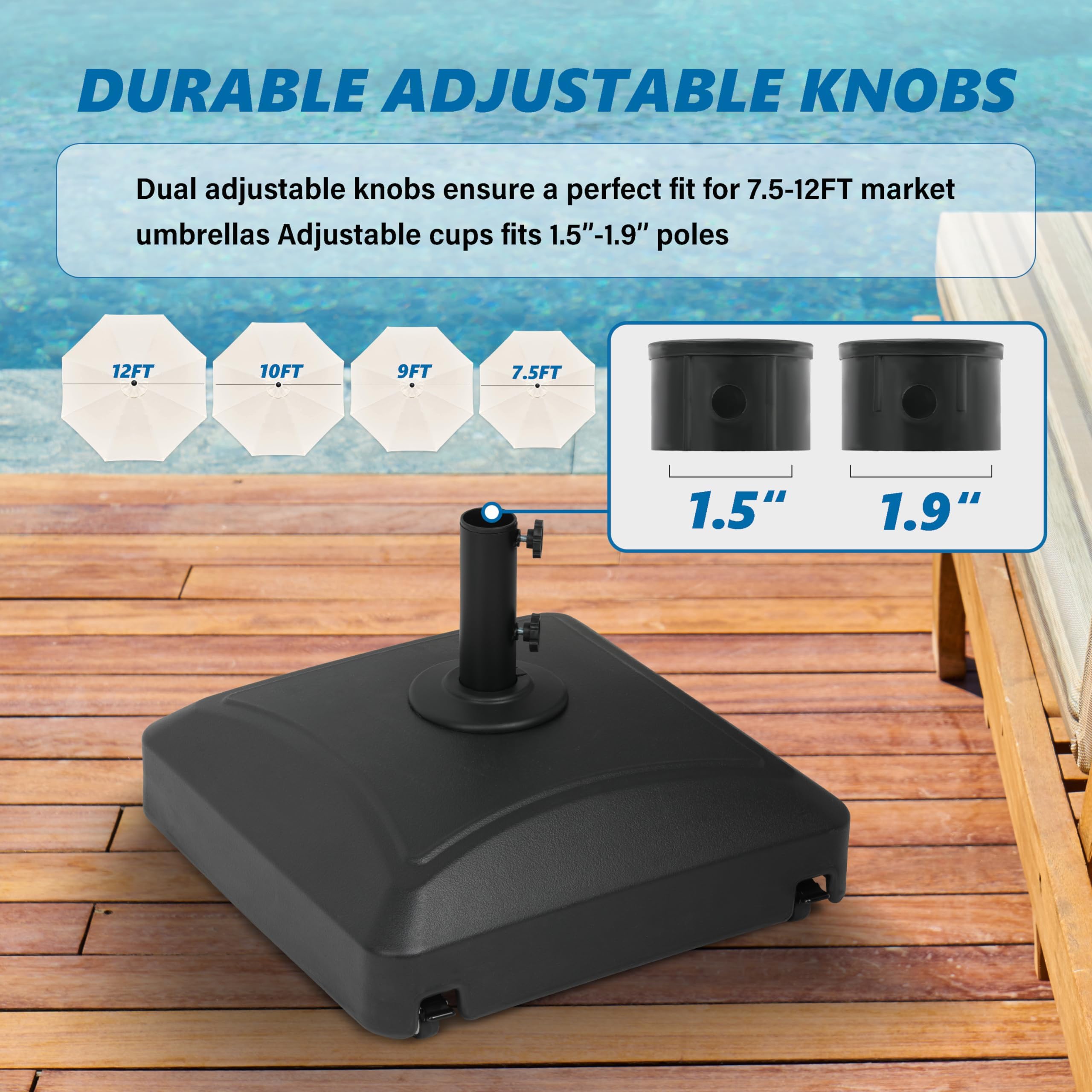 Foto 4 | Base Para Sombrilla De Patio  Sencilla  De Lujo  Rellenable  56 7 Kg De Capacidad - Venta Internacional.