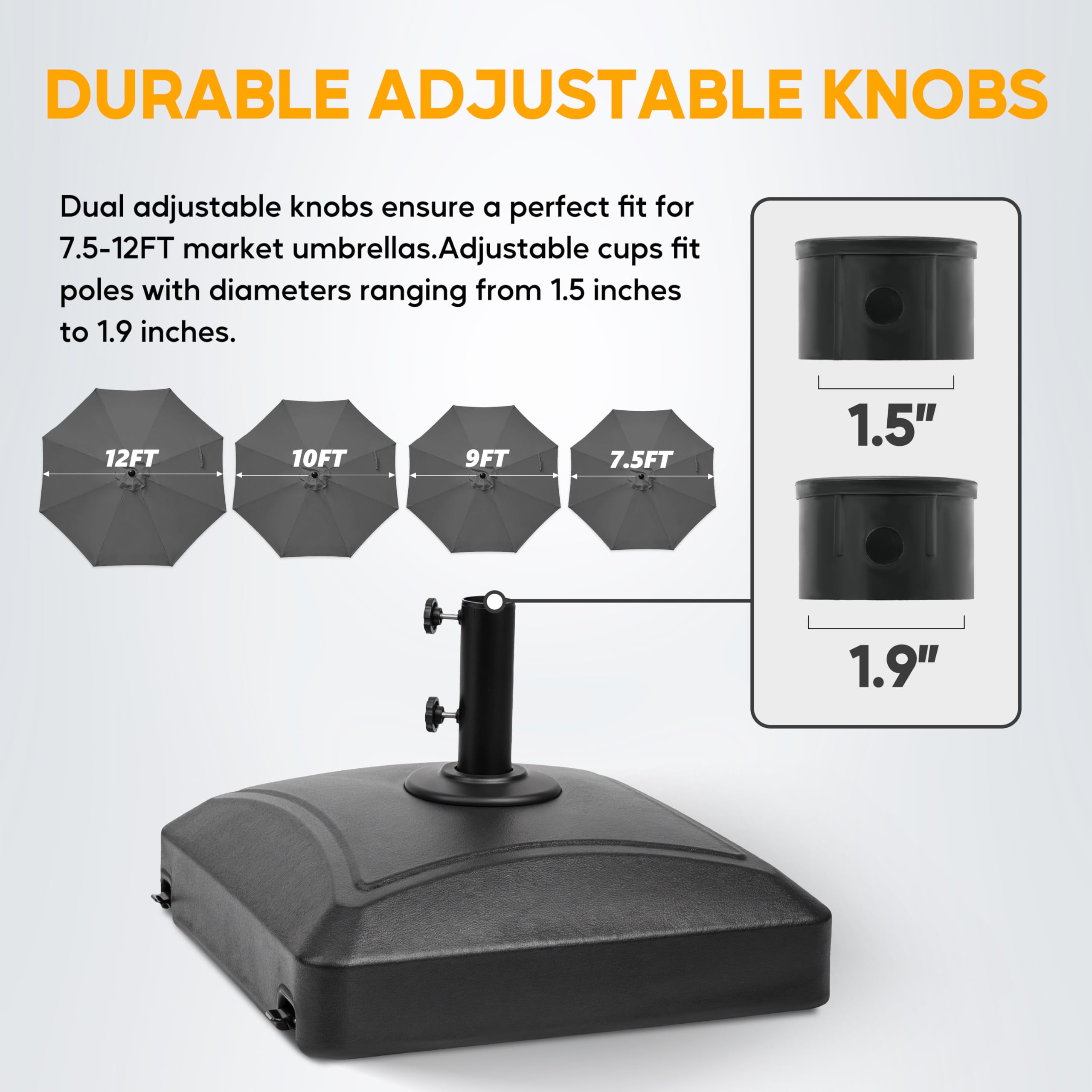 Foto 4 pulgar | Base Para Sombrilla Healsmart  Rellenable  56 7 Kg De Capacidad  Color Negro - Venta Internacional.