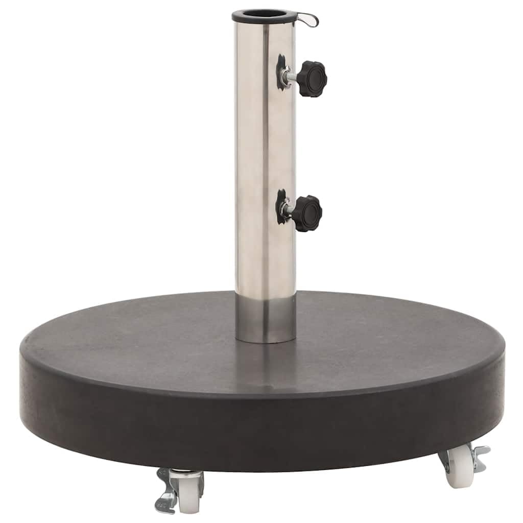 Base Redonda Vidaxl De Granito De 30 Kg Con Ruedas De 45 Cm De Diámetro  Color Negro - Venta Internacional.