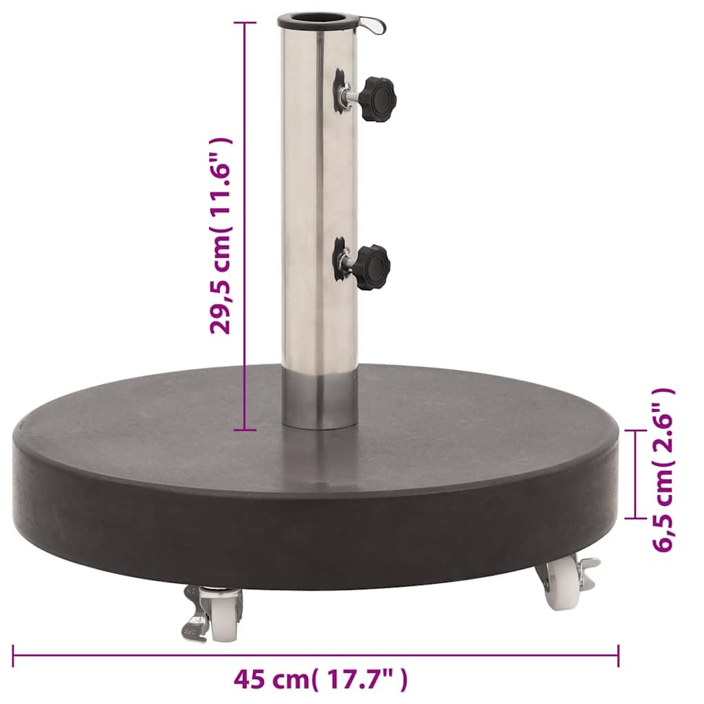 Foto 4 pulgar | Base Redonda Vidaxl De Granito De 30 Kg Con Ruedas De 45 Cm De Diámetro  Color Negro - Venta Internacional.