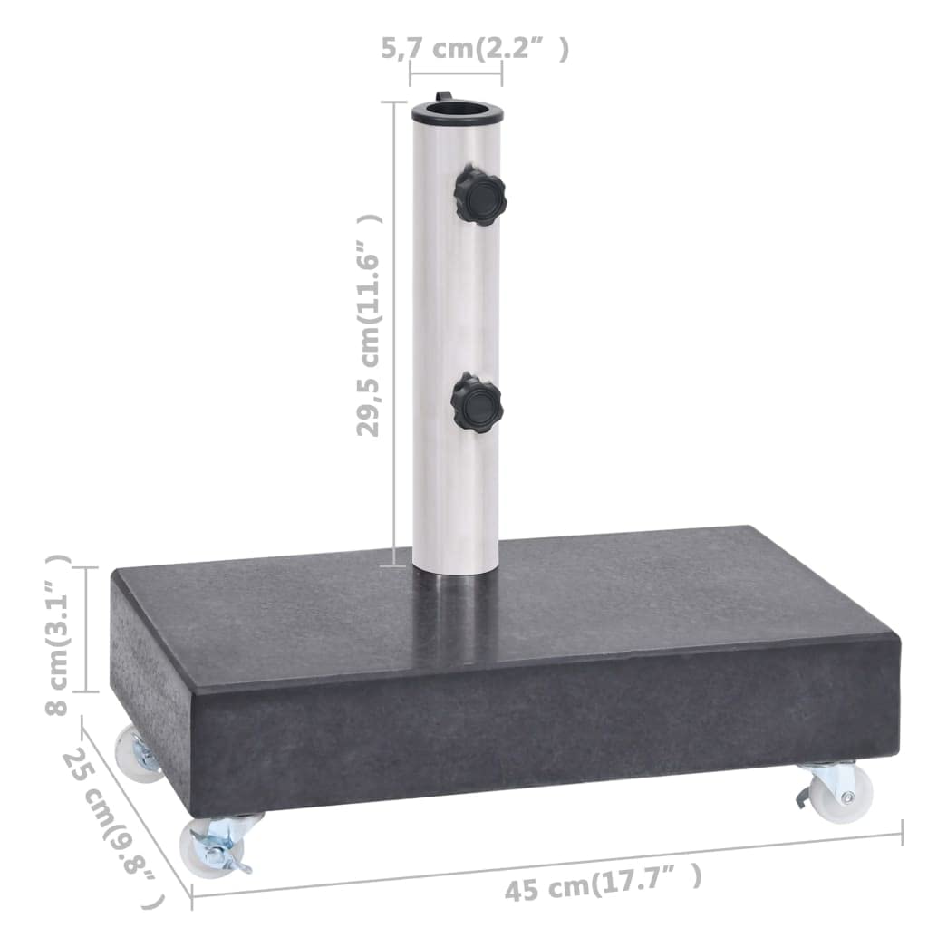 Foto 7 pulgar | Base Para Paraguas Vidaxl  Robusta  De Granito Negro Con Ruedas - Venta Internacional.