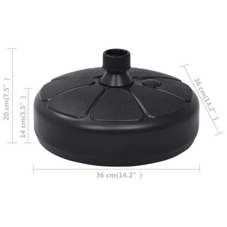 Foto 5 | Base Redonda Vidaxl Para Paraguas Exterior Resistente Negra - Venta Internacional.