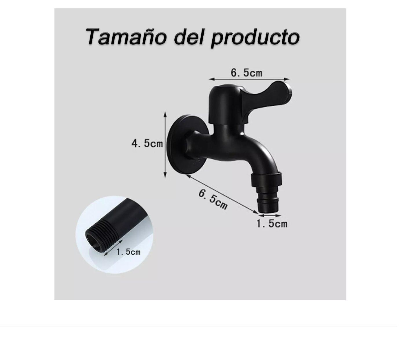 Foto 3 pulgar | Grifo De Agua Para Jardín Grifo De Montaje En Pared Negro Xtellar