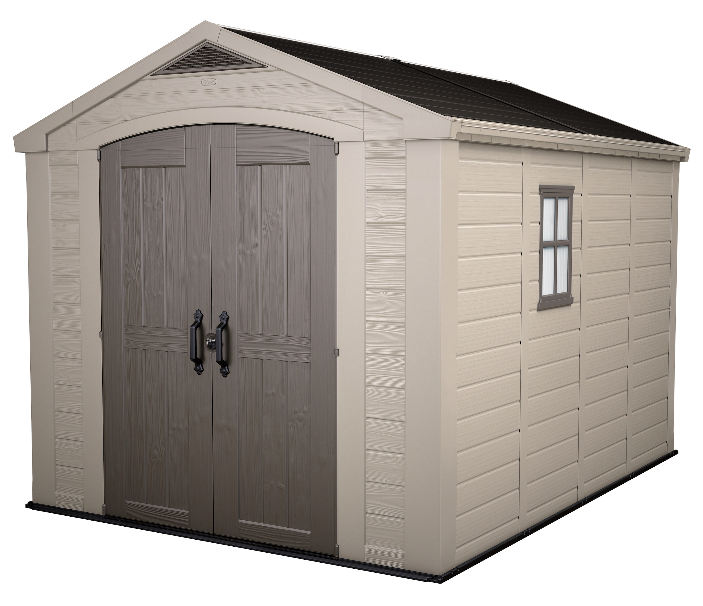 Deposito Exteriores Factor 8x11 Pies -256.5x331.5x243 Cm (doble Puerta) Color Beige / Topo