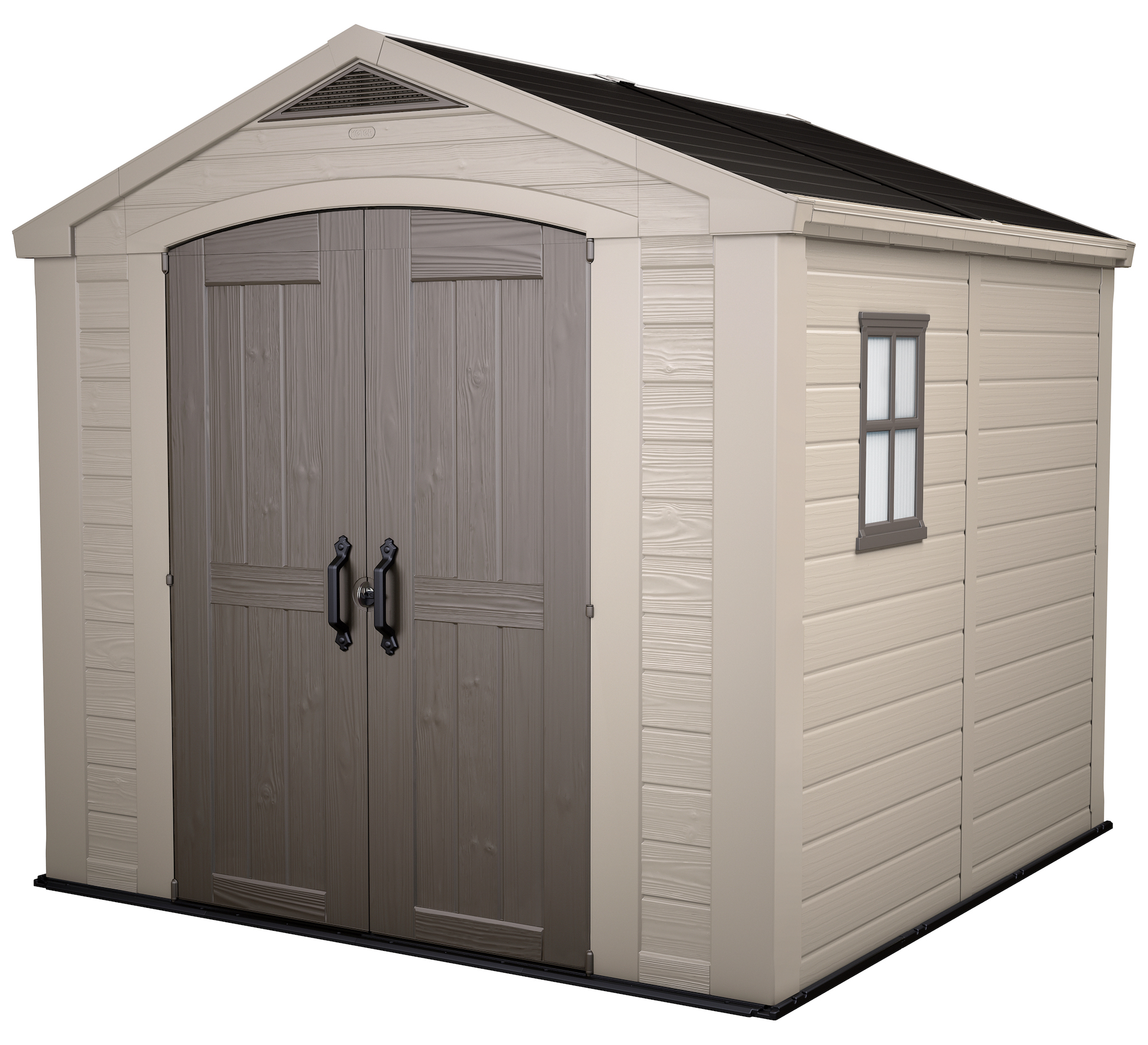 Deposito Exteriores Factor 8x8 Pies -256.5x255x243 Cm (doble Puerta) Color Beige / Topo