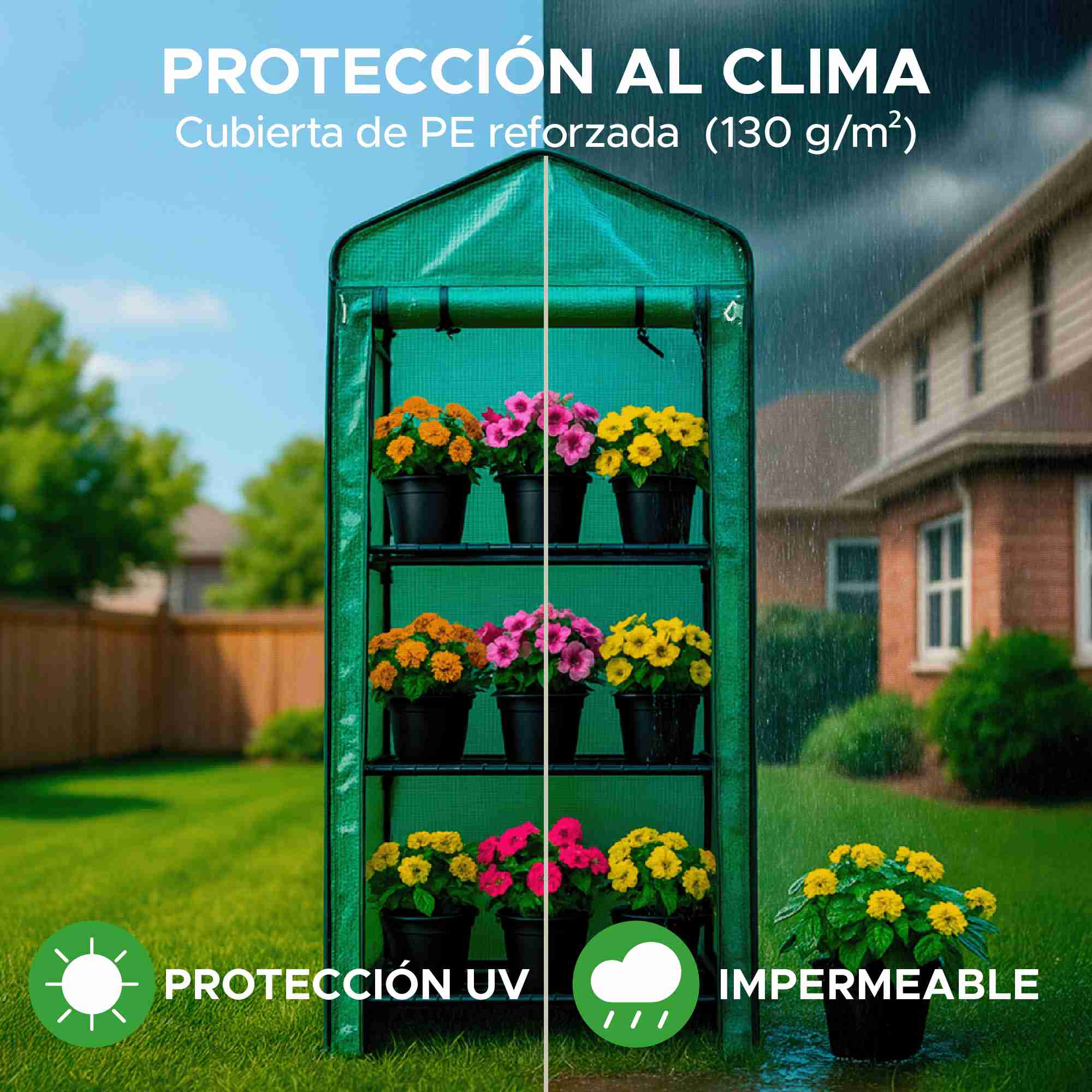 Foto 7 pulgar | Invernadero Portátil Elly De 4 Niveles Con Cubierta Reforzada Y Estantes Metálicos Para Interior Y Exterior