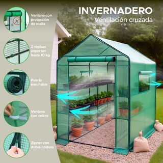 Foto 2 | Invernadero Portátil Elly 3 Niveles Con Cubierta Y Estacas Para Jardín O Interior