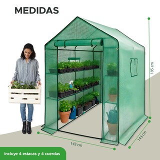 Foto 3 | Invernadero Portátil Elly 3 Niveles Con Cubierta Y Estacas Para Jardín O Interior