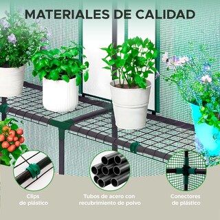 Foto 4 | Invernadero Portátil Elly 3 Niveles Con Cubierta Y Estacas Para Jardín O Interior