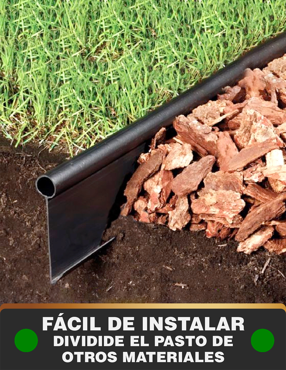 Foto 4 pulgar | Borde Separador Hanlob color Negro Grueso para Jardín Rollo de 6 M