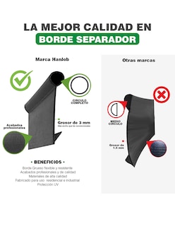 Foto 2 | Borde Separador Hanlob color Negro Grueso para Jardín Rollo de 18 M