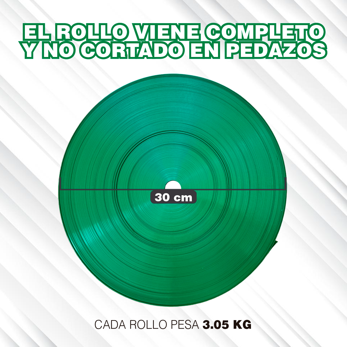 Foto 7 | Cinta Plástica Rompevientos Verde 69 mm 20m2