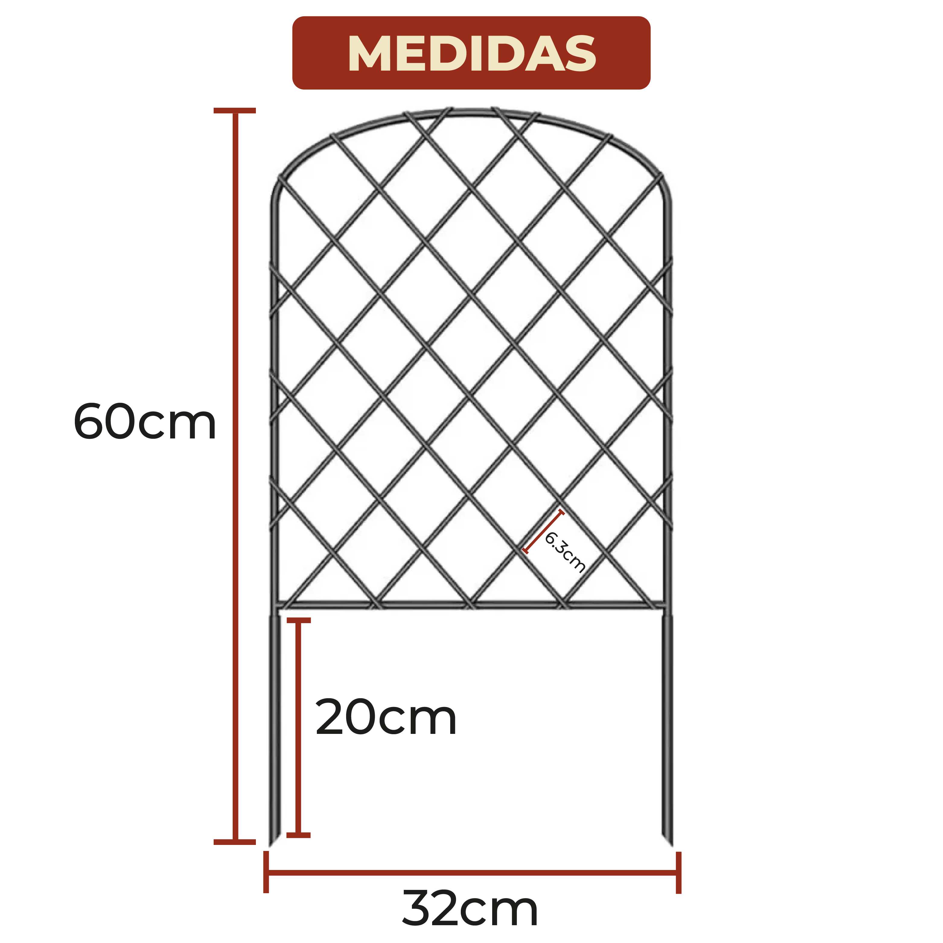 Foto 7 pulgar | Set De 10 Vallas Decorativas Para Jardín Diseño Red