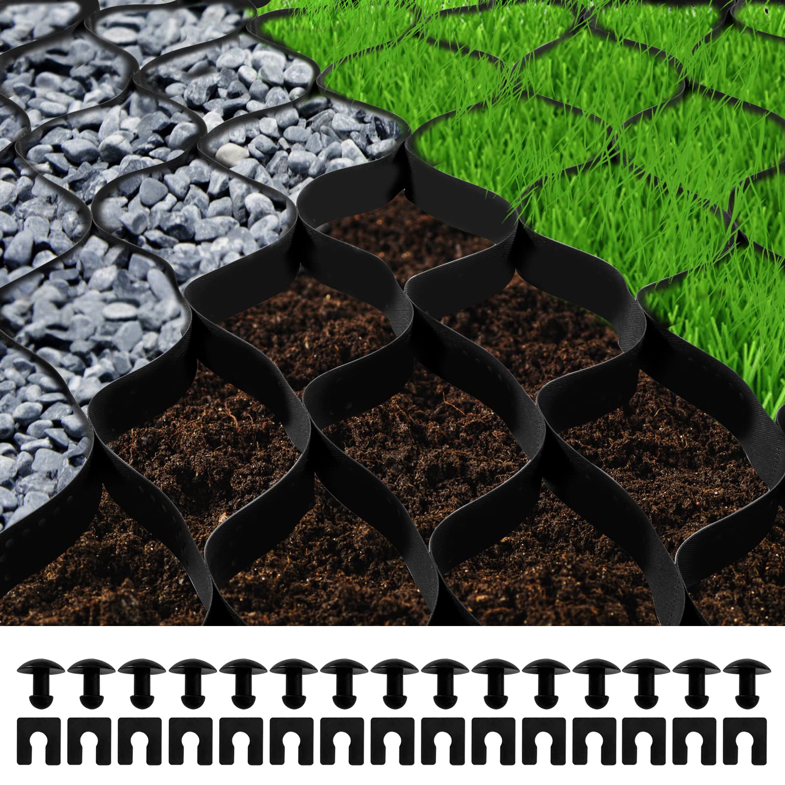 Sistema De Estabilización De Red Terrestre Vevor, 27 Pies X 4 Pies, Negro - Venta Internacional.