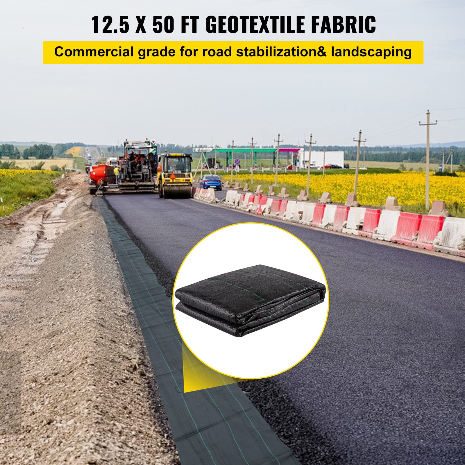 Foto 3 pulgar | Barrera De Tela Contra Malezas Vevor Heavy Duty, 3,5 Oz, 3,8 X 15,2 M, Negra - Venta Internacional.