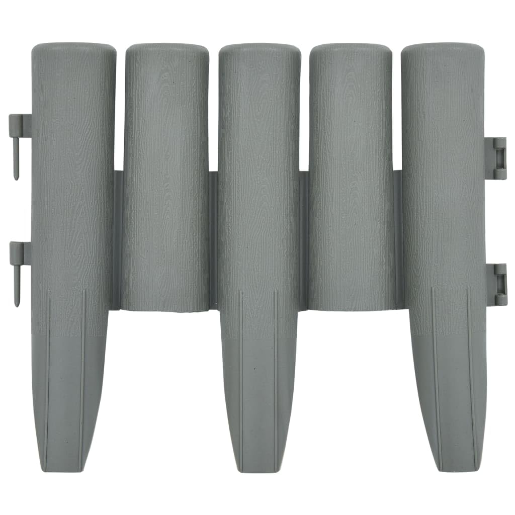 Foto 1 | Bordes Para Césped Vidaxl  Diseño De Troncos De Polipropileno Gris  36 Unidades - Venta Internacional.