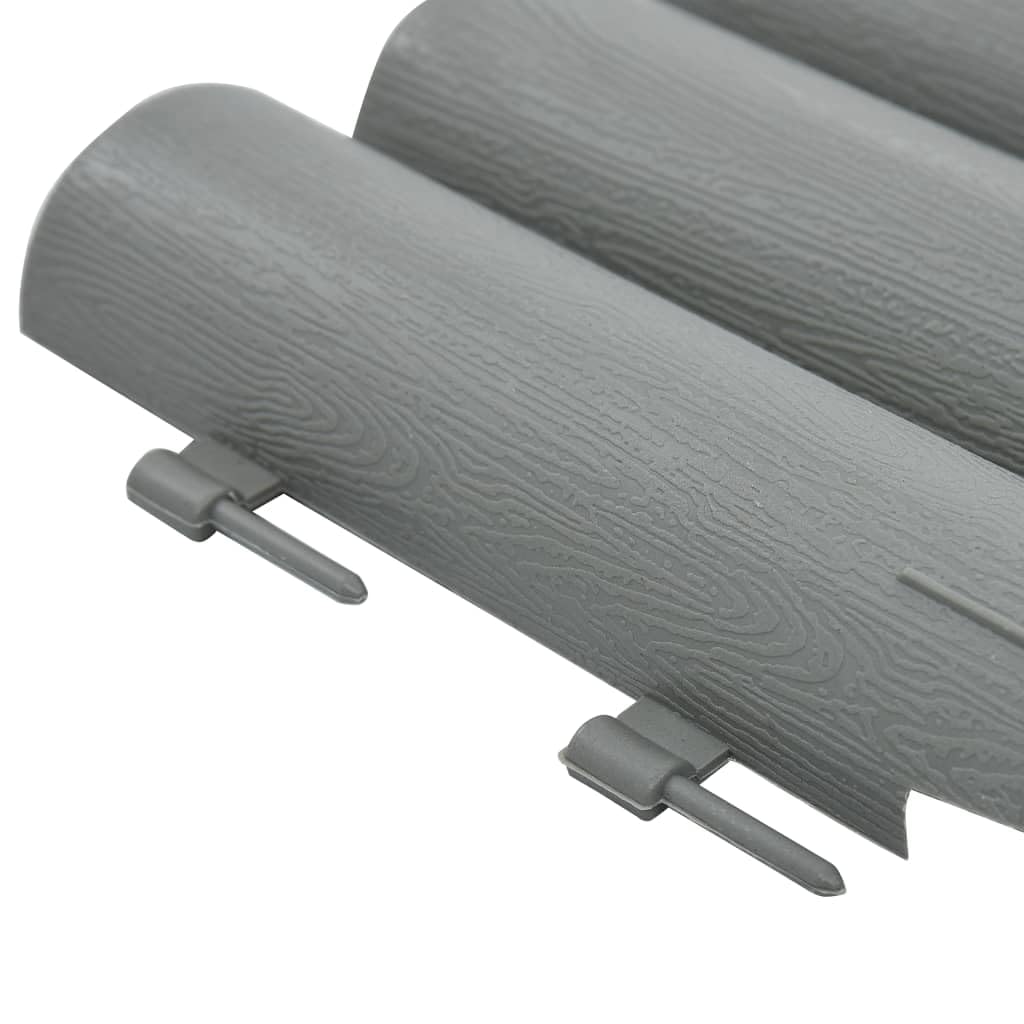 Foto 6 | Bordes Para Césped Vidaxl  Diseño De Troncos De Polipropileno Gris  36 Unidades - Venta Internacional.