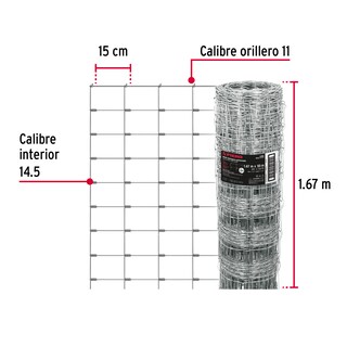 Foto 3 | Rollo Malla Borreguera 1.67m X 50m Acero Galvanizado 42862
