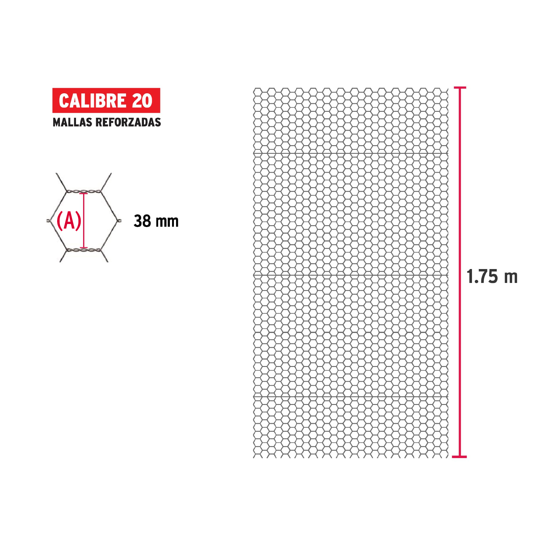 Foto 4 pulgar | Rollo Malla Hexagonal 1.75x45 M Cal.20 38mm 44661 Fiero